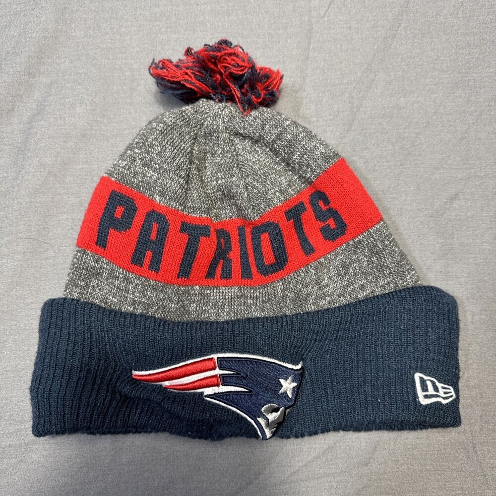 New England Patriot Winter Hat Beanie Knit Pom Thermal Fleece Line Warm FreeShip